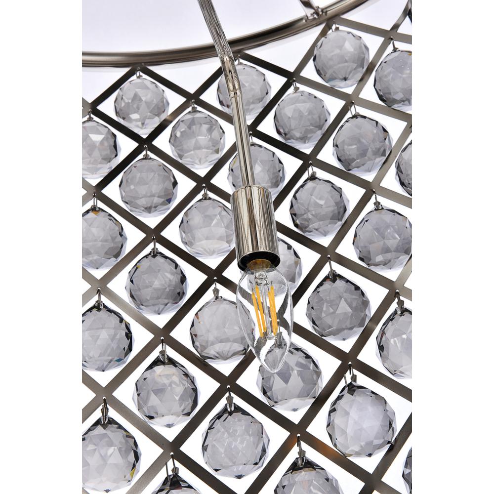 Madison 8 light polished nickel Chandelier Silver Shade (Grey) Royal Cut Crystal. Picture 5