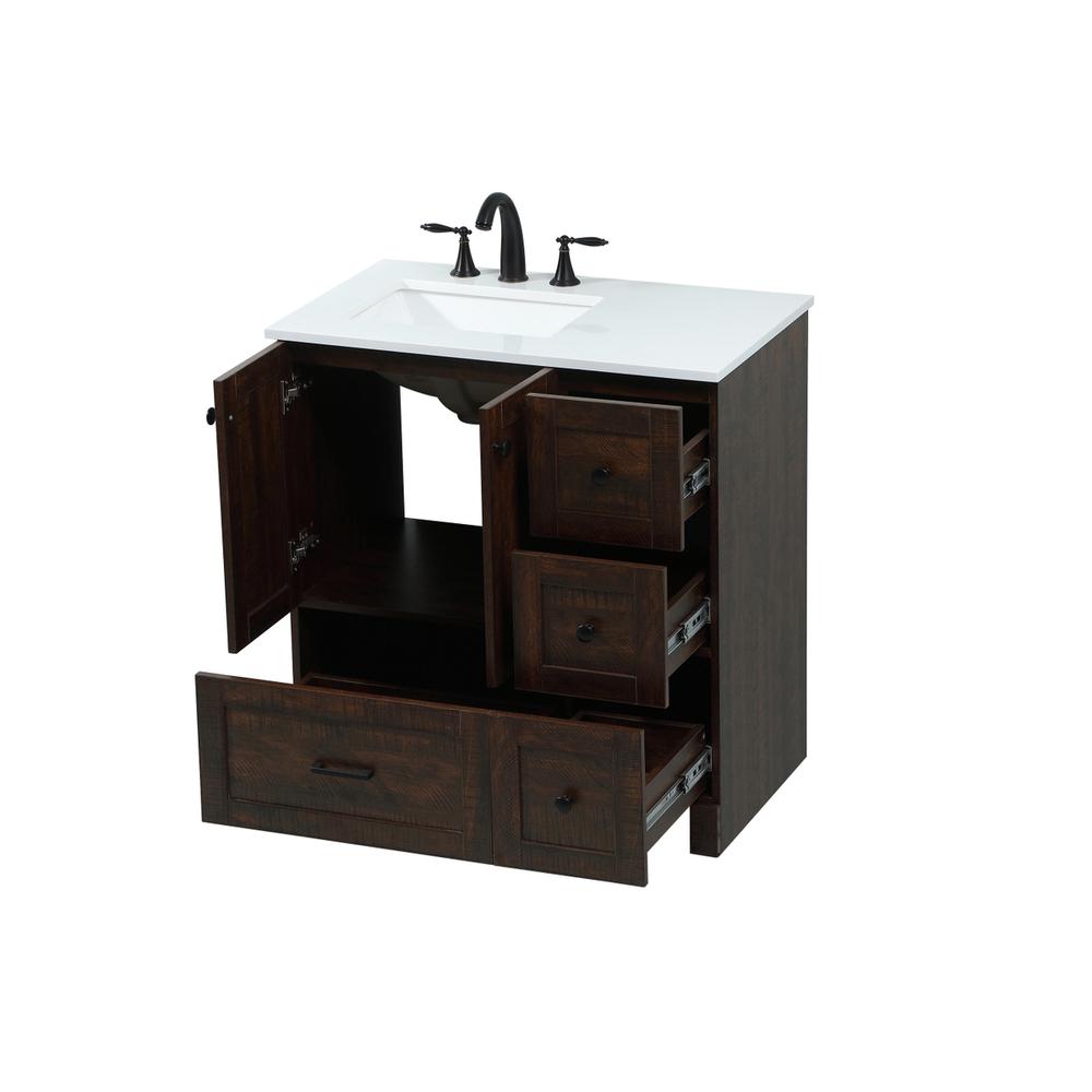 32 inch Single bathroom vanity in expresso. Picture 9