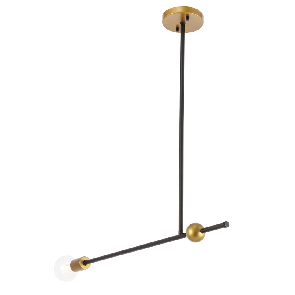 Brees 1 Light Black And Brass Pendant. Picture 4