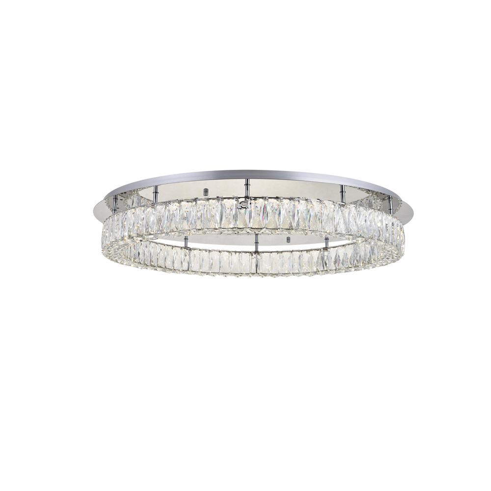 Monroe LED light Chrome Flush Mount Clear Royal Cut Crystal. Picture 1