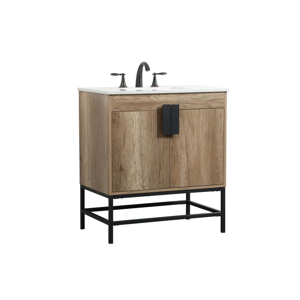30 inch Single bathroom vanity in natural oak. Picture 7