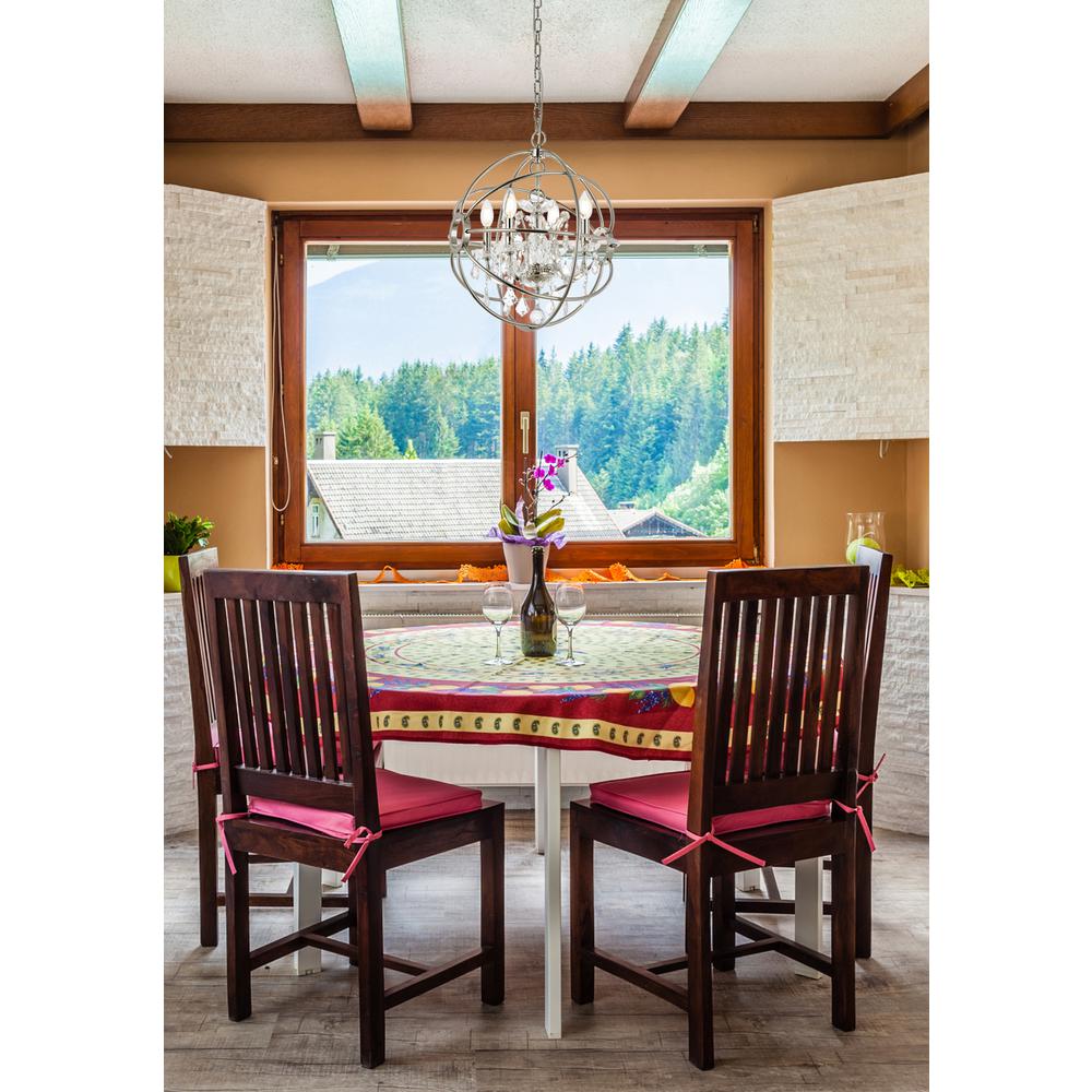 Geneva 4 light polished nickel Pendant Clear Royal Cut crystal. Picture 7