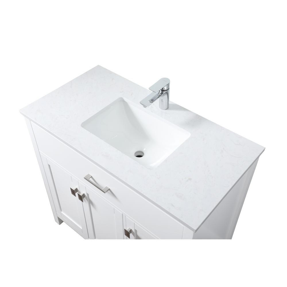36 Inch SIngle Bathroom Vanity In White. Picture 10