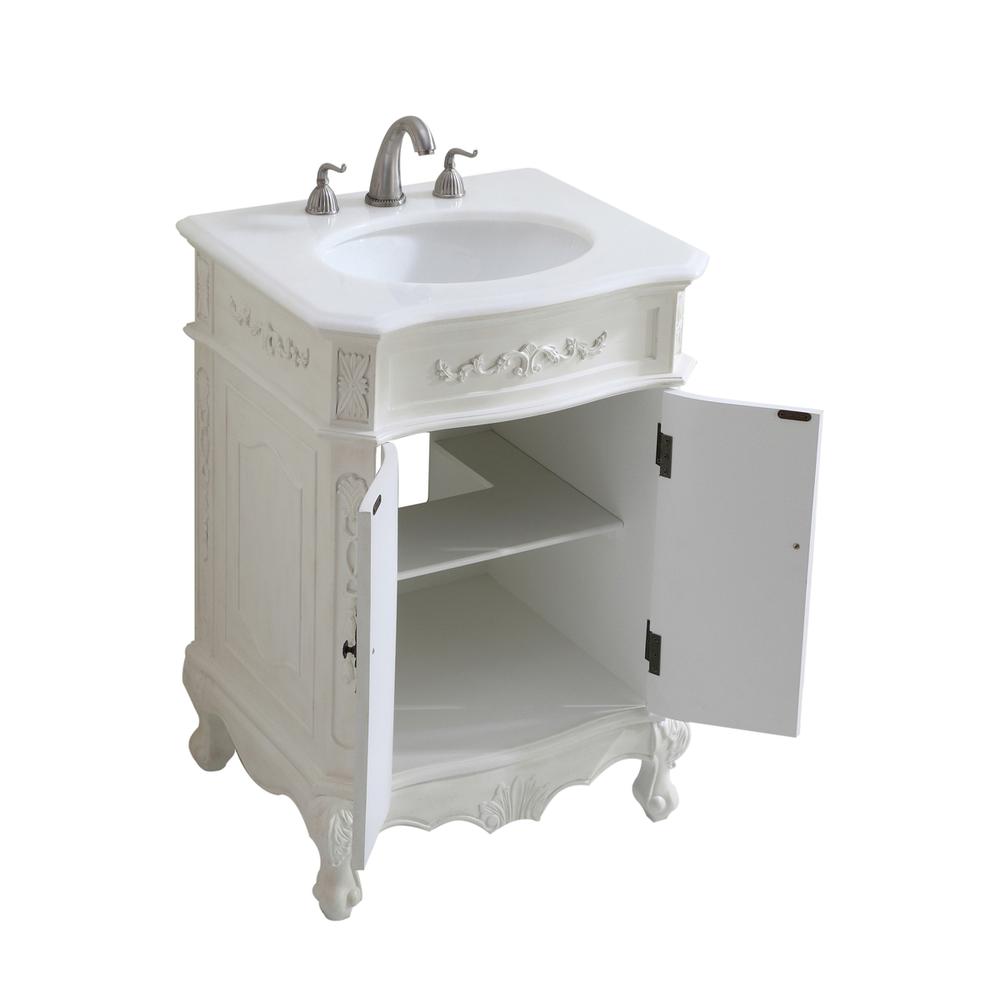 24 inch Single Bathroom vanity in Antique White. Picture 3