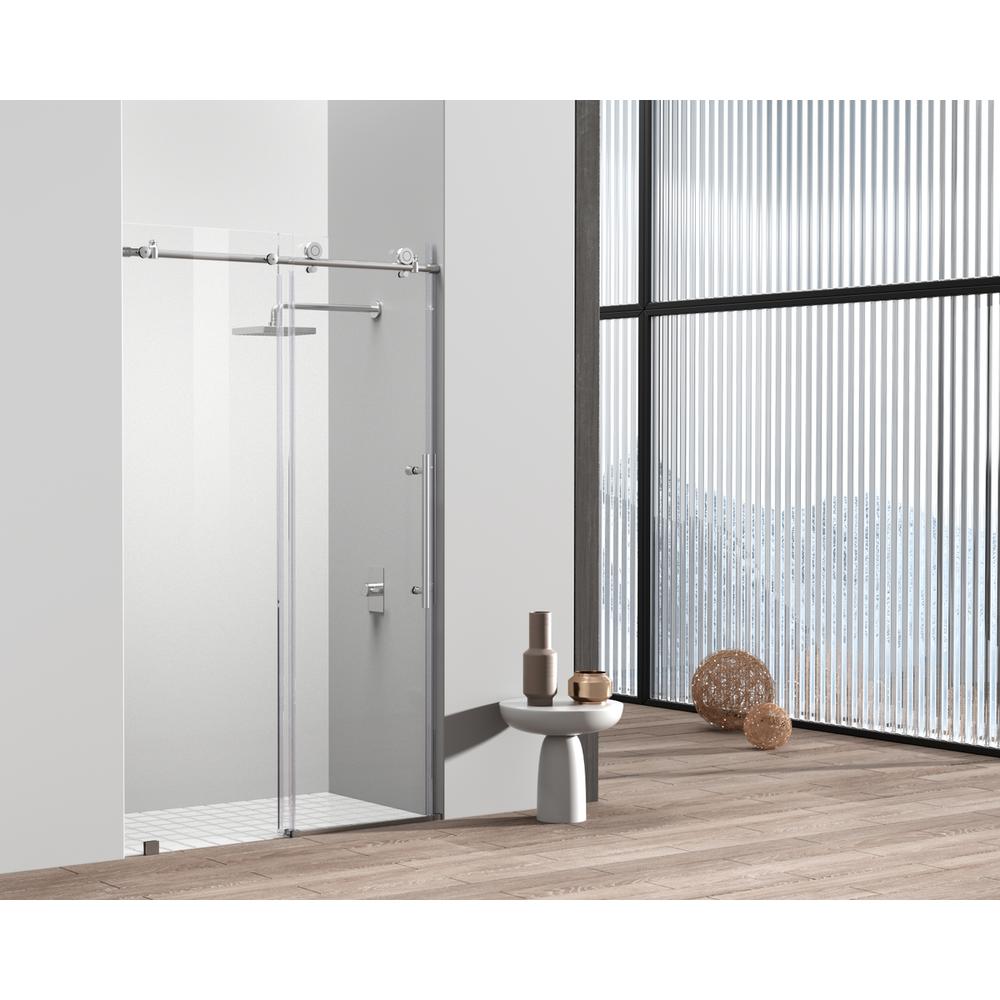 Frameless shower door 48 x 76 Polished Chrome. Picture 11