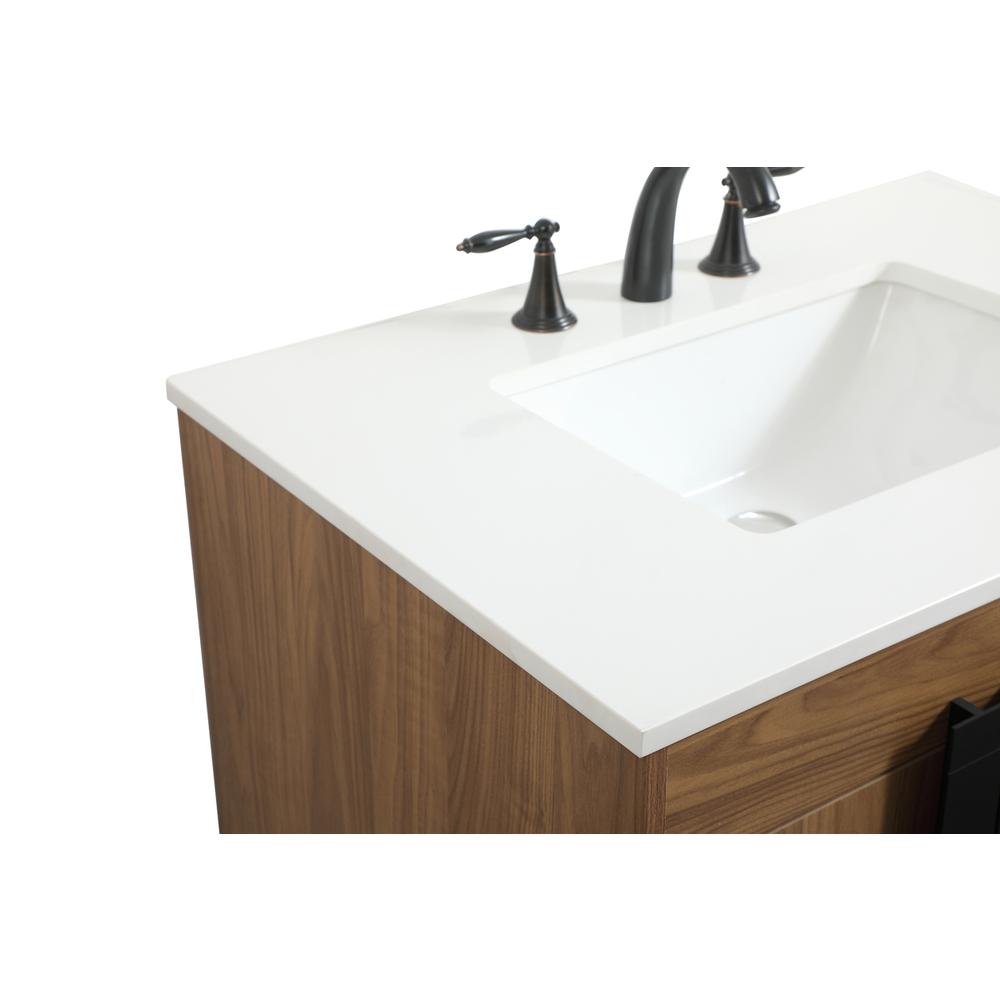32 inch Single bathroom vanity in walnut brown. Picture 11