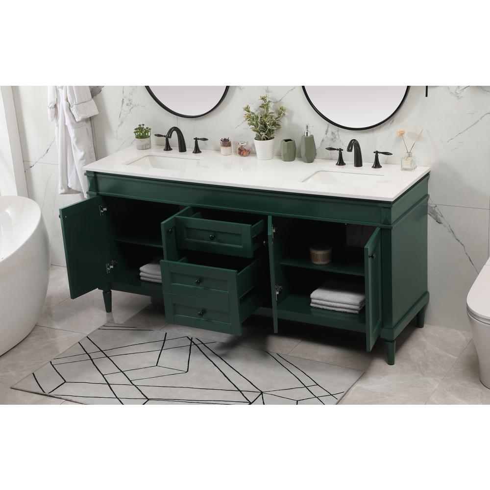 72 inch double bathroom vanity in green. Picture 3
