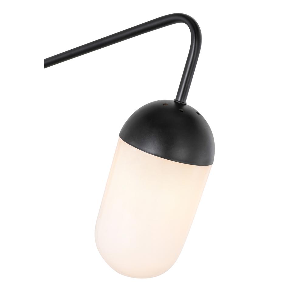 Kace 1 light Black and frosted white glass wall sconce. Picture 9