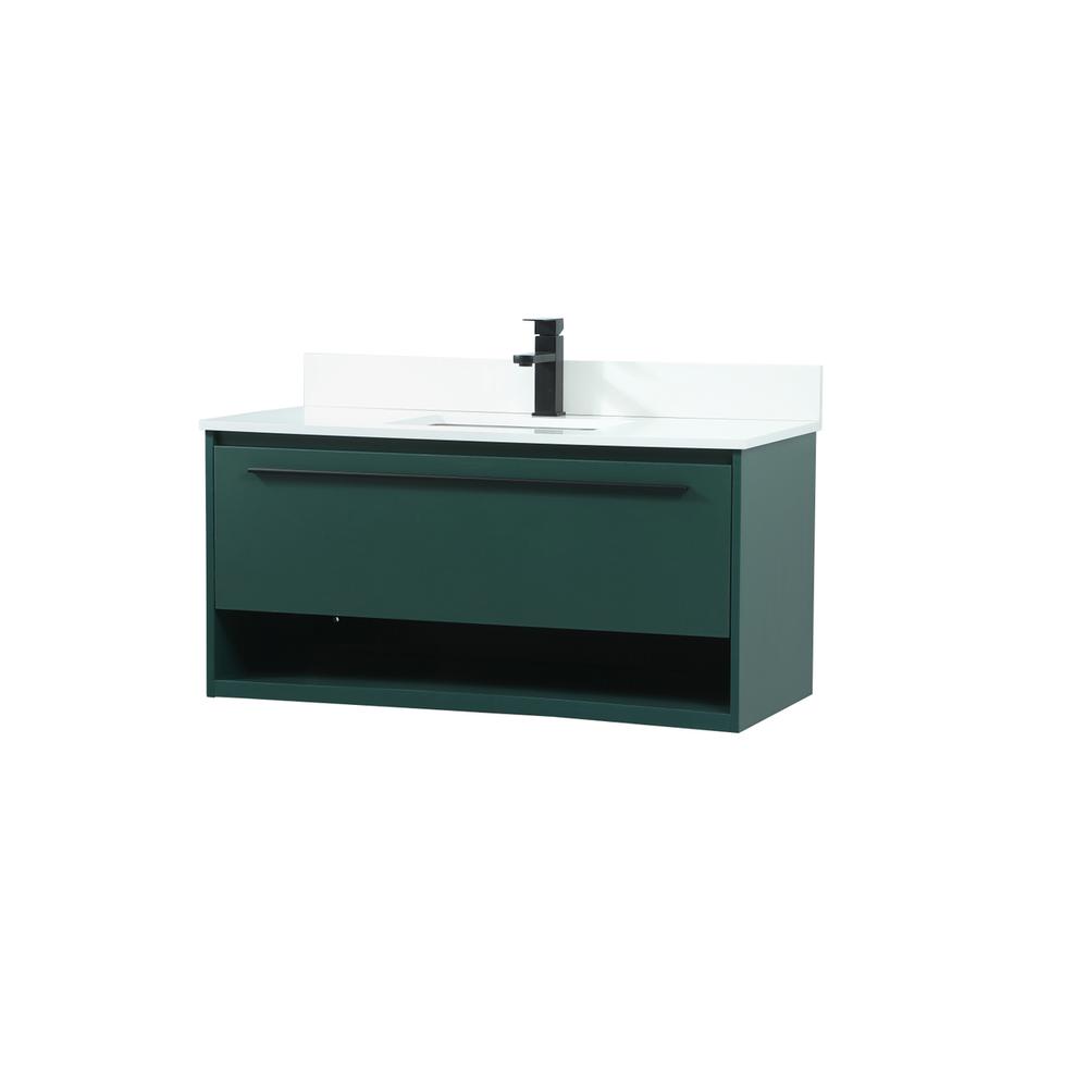 40 inch Single bathroom vanity in green with backsplash. Picture 7