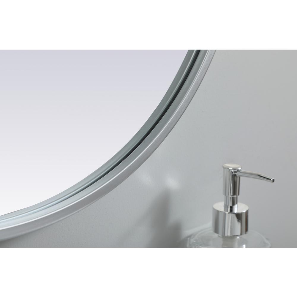 Metal Frame Oval Mirror 20x36 Inch in Silver. Picture 6