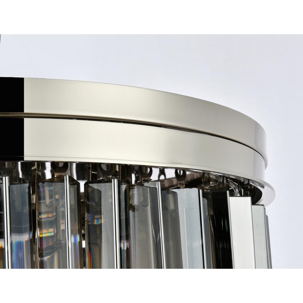 Sydney 9 light polished nickel Flush Mount Silver Shade (Grey) Royal Cut Crystal. Picture 4