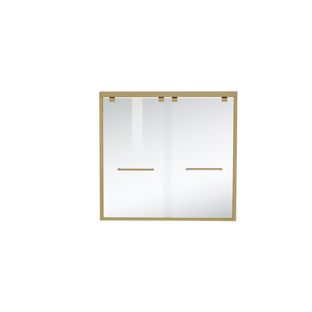 Semi-frameless tub door 60 x 60 Brushed Gold. Picture 10