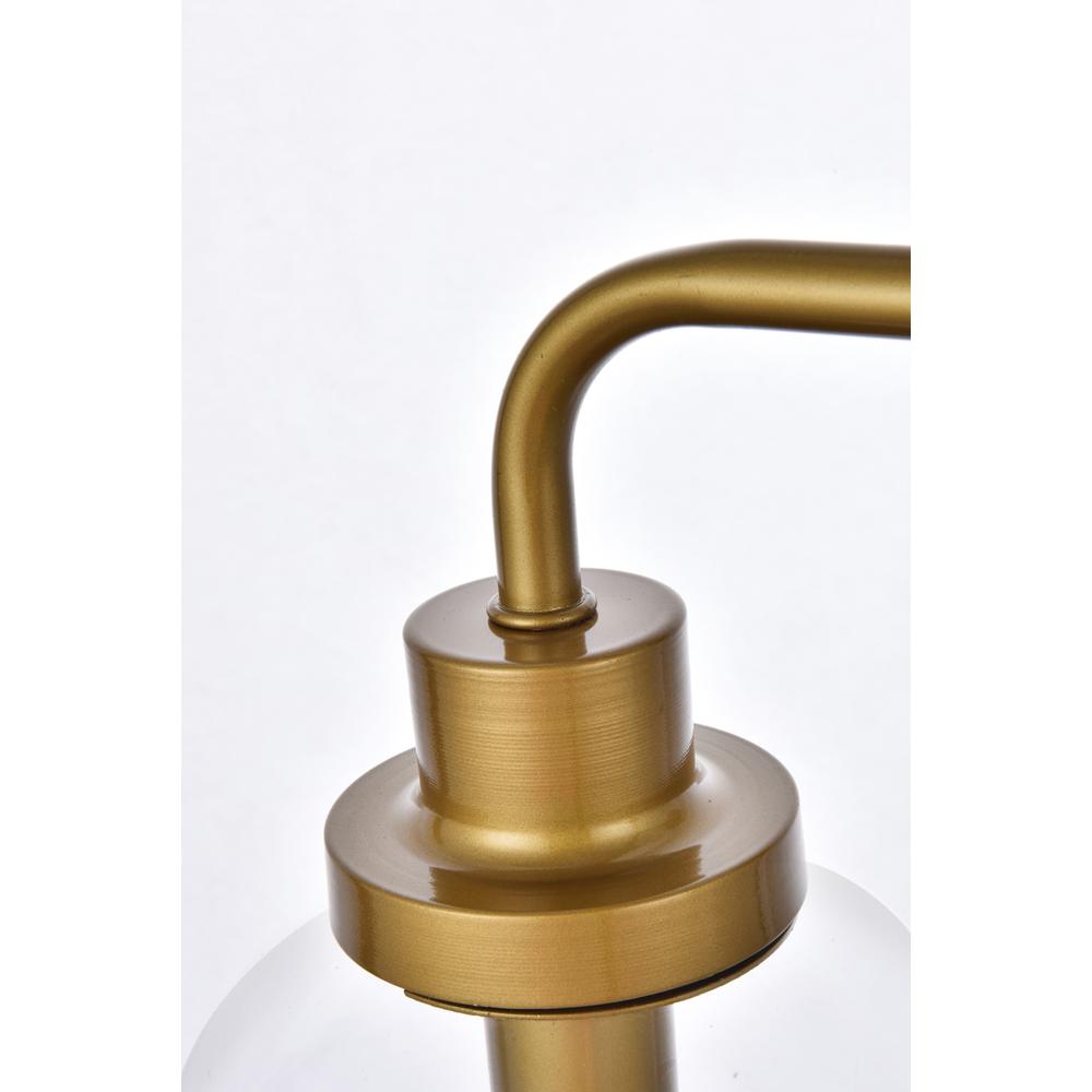 Hanson 2 lights bath sconce in brass with clear shade. Picture 5