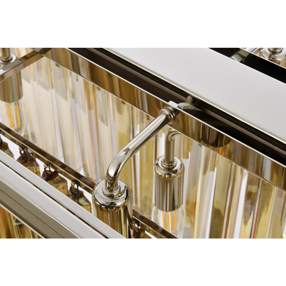 Sydney 12 light polished nickel Chandelier Golden Teak (Smoky) Royal Cut Crystal. Picture 4