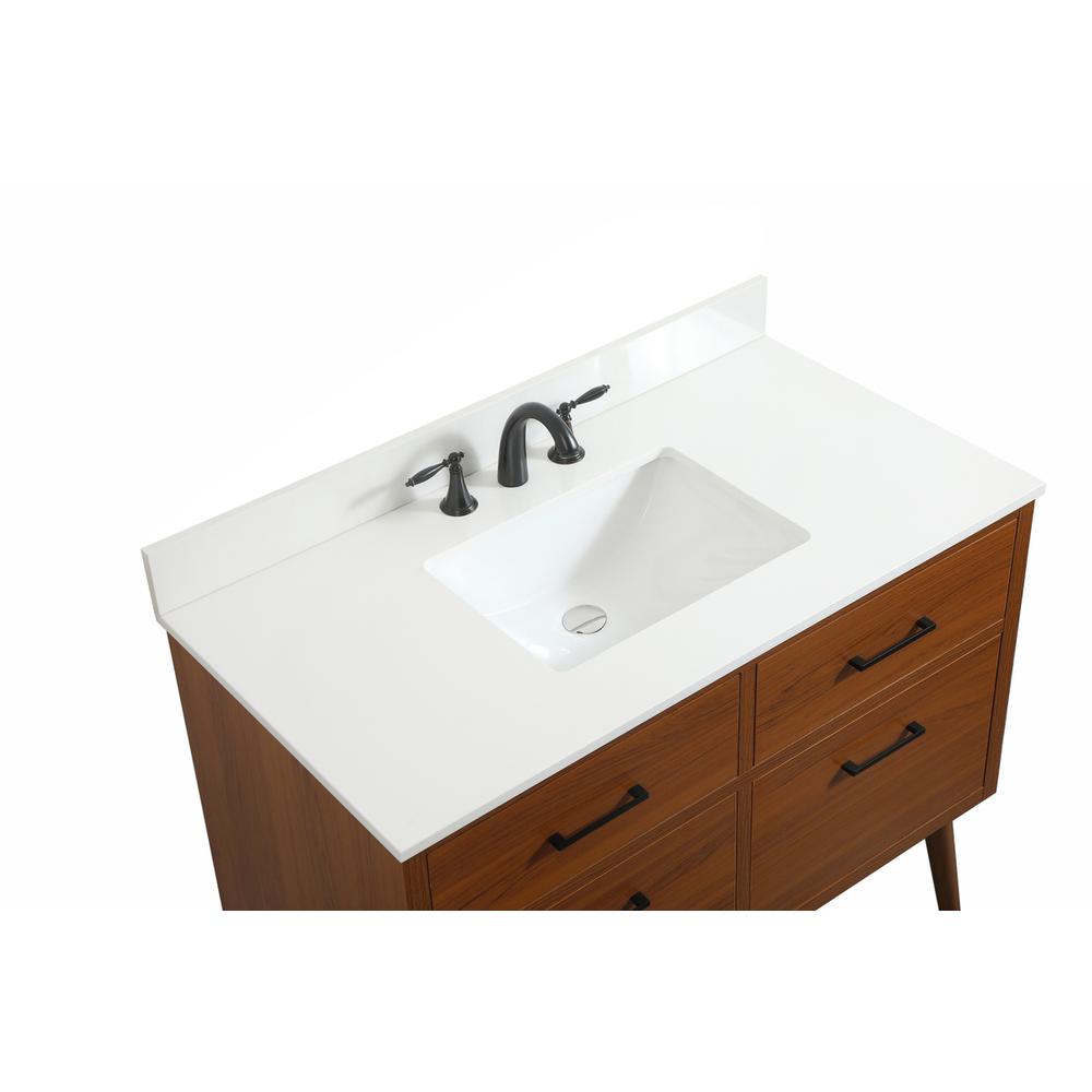 42 inch Single bathroom vanity in teak with backsplash. Picture 10