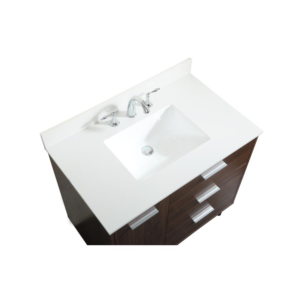 36 inch bathroom vanity in Walnut with backsplash. Picture 10