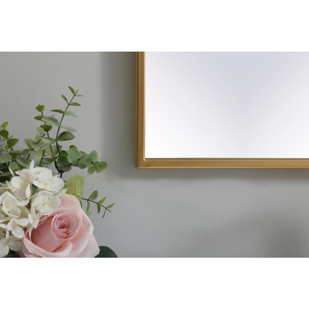 Metal Frame Arch Mirror 24x36 Inch in Brass. Picture 5