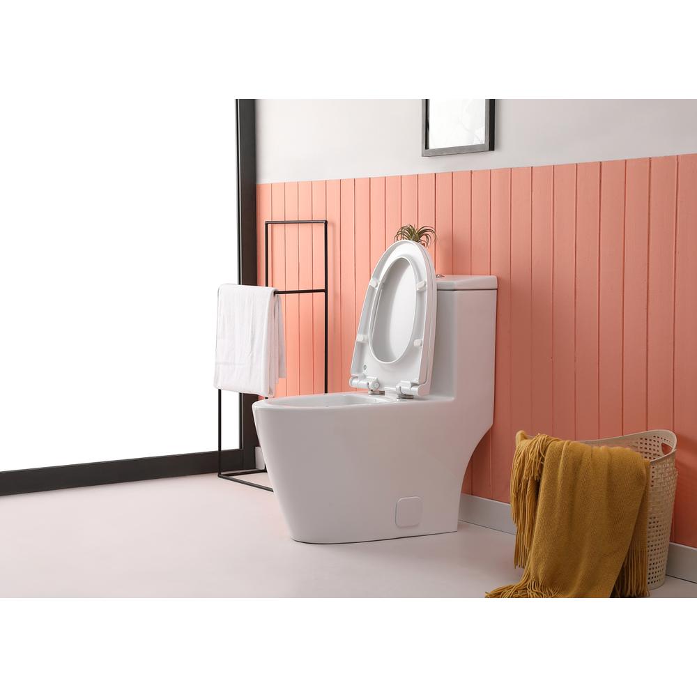 Winslet One-piece elongated Toilet 28x16x29 in White. Picture 5