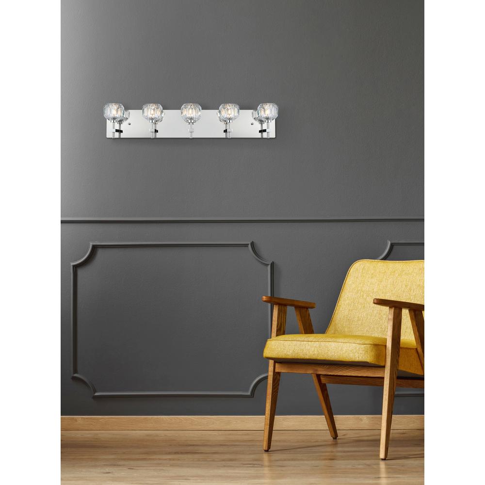 Graham 5 Light Wall Sconce in Chrome. Picture 7