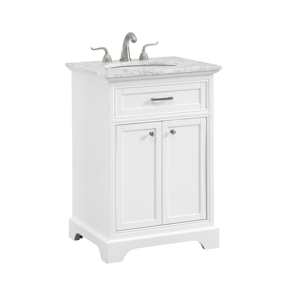 24 In. Single Bathroom Vanity Set In White. Picture 3