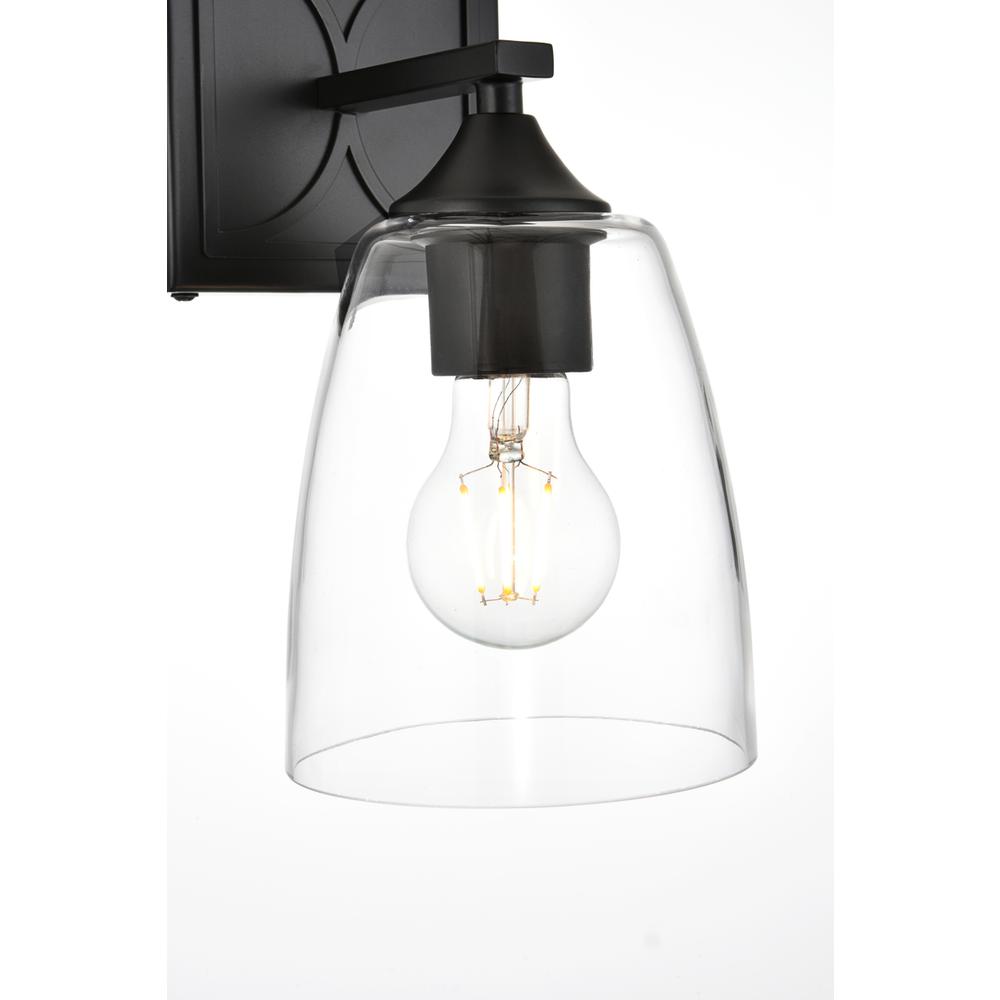 Harris 1 light Black and Clear Bath Sconce. Picture 5