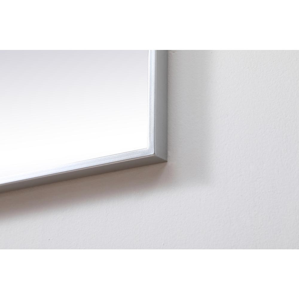 Metal Frame Square Mirror 30 inch in Silver. Picture 6