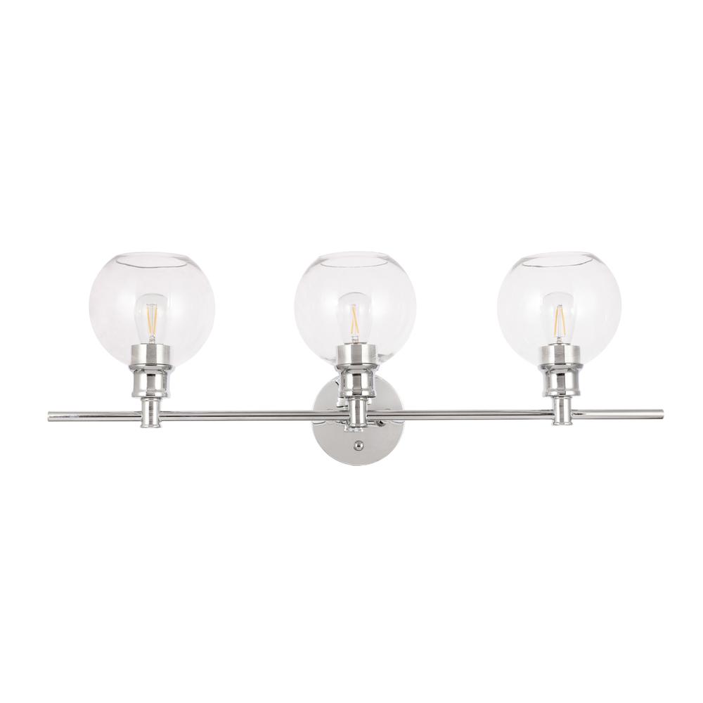 Collier 3 light Chrome and Clear glass Wall sconce. Picture 2