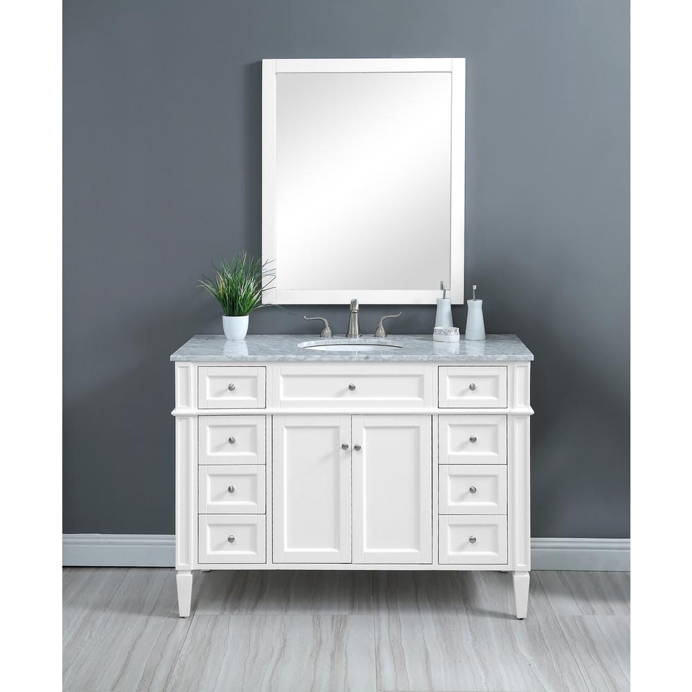 48 In. Single Bathroom Vanity Set In White. Picture 10