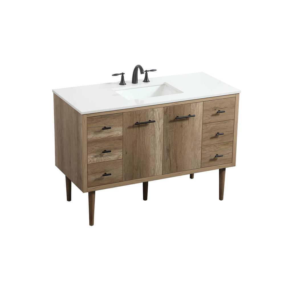 48 inch Single bathroom vanity in natural oak. Picture 11