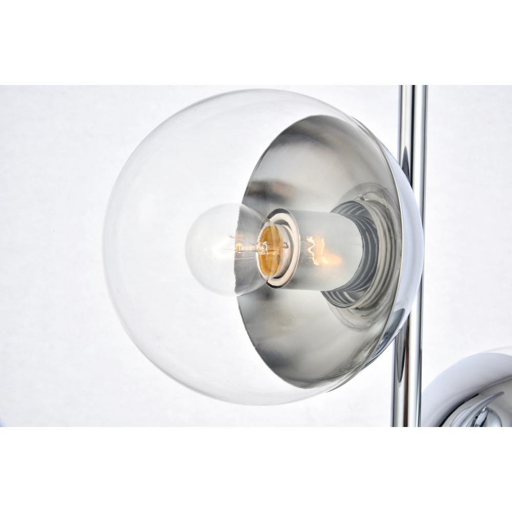 Eclipse 2 Lights Chrome Table Lamp With Clear Glass. Picture 5
