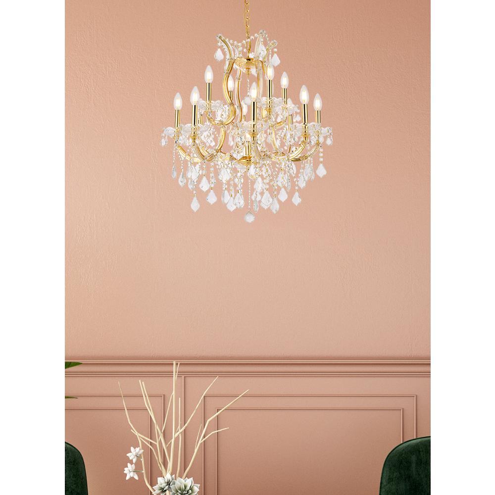 Maria Theresa 13 light Gold Chandelier Clear Royal Cut Crystal. Picture 8