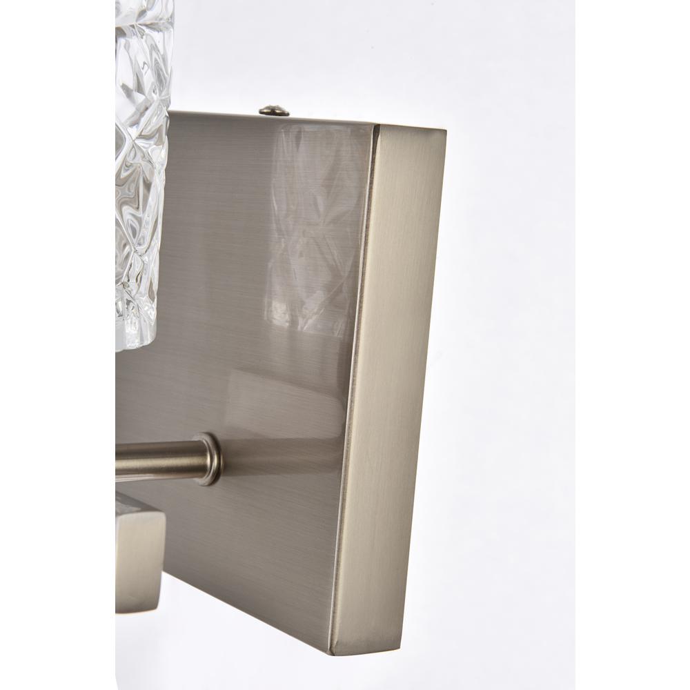 Cassie 1 light bath sconce in satin nickel with clear shade. Picture 5