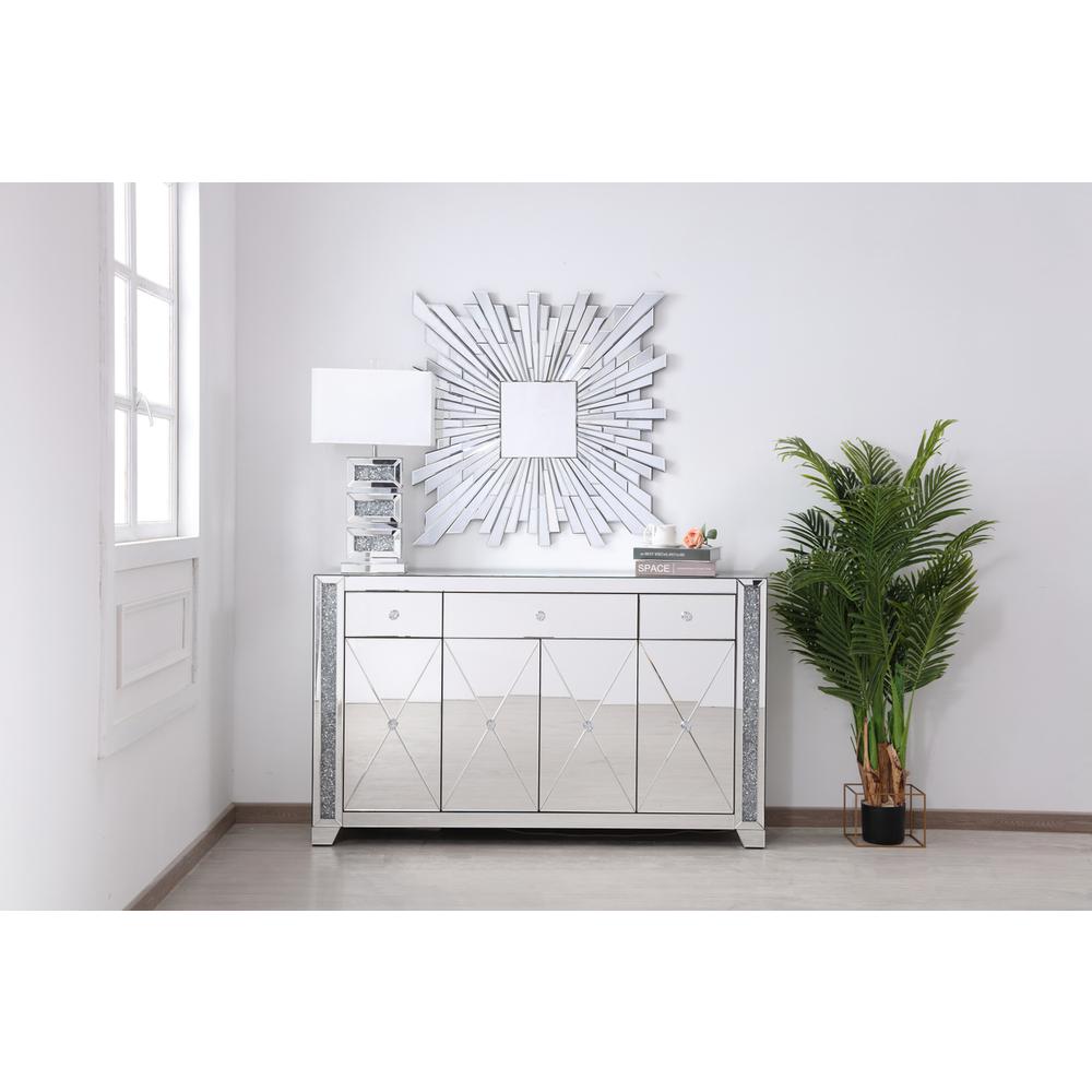 60 in silver crystal mirrored credenza. Picture 3