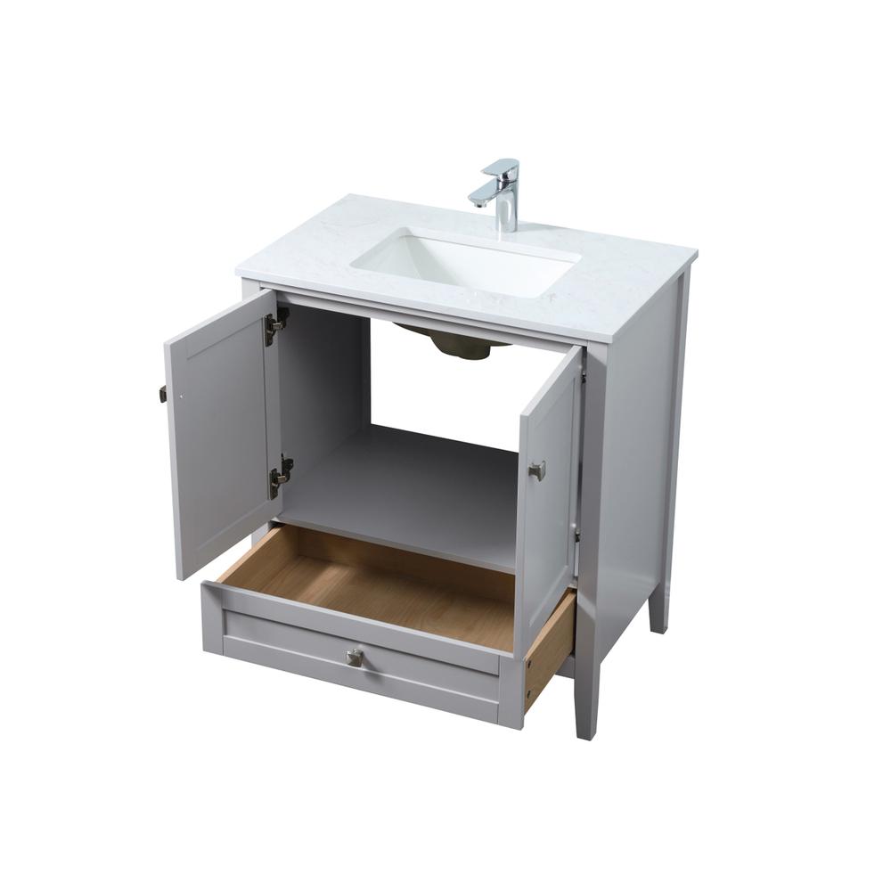 30 Inch SIngle Bathroom Vanity In Grey. Picture 9