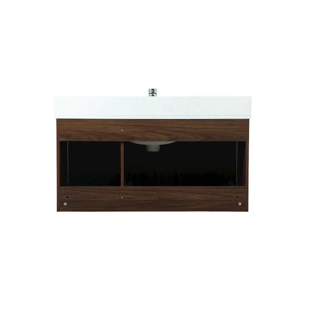 40 Inch Single Bathroom Vanity In Walnut With Backsplash. Picture 16