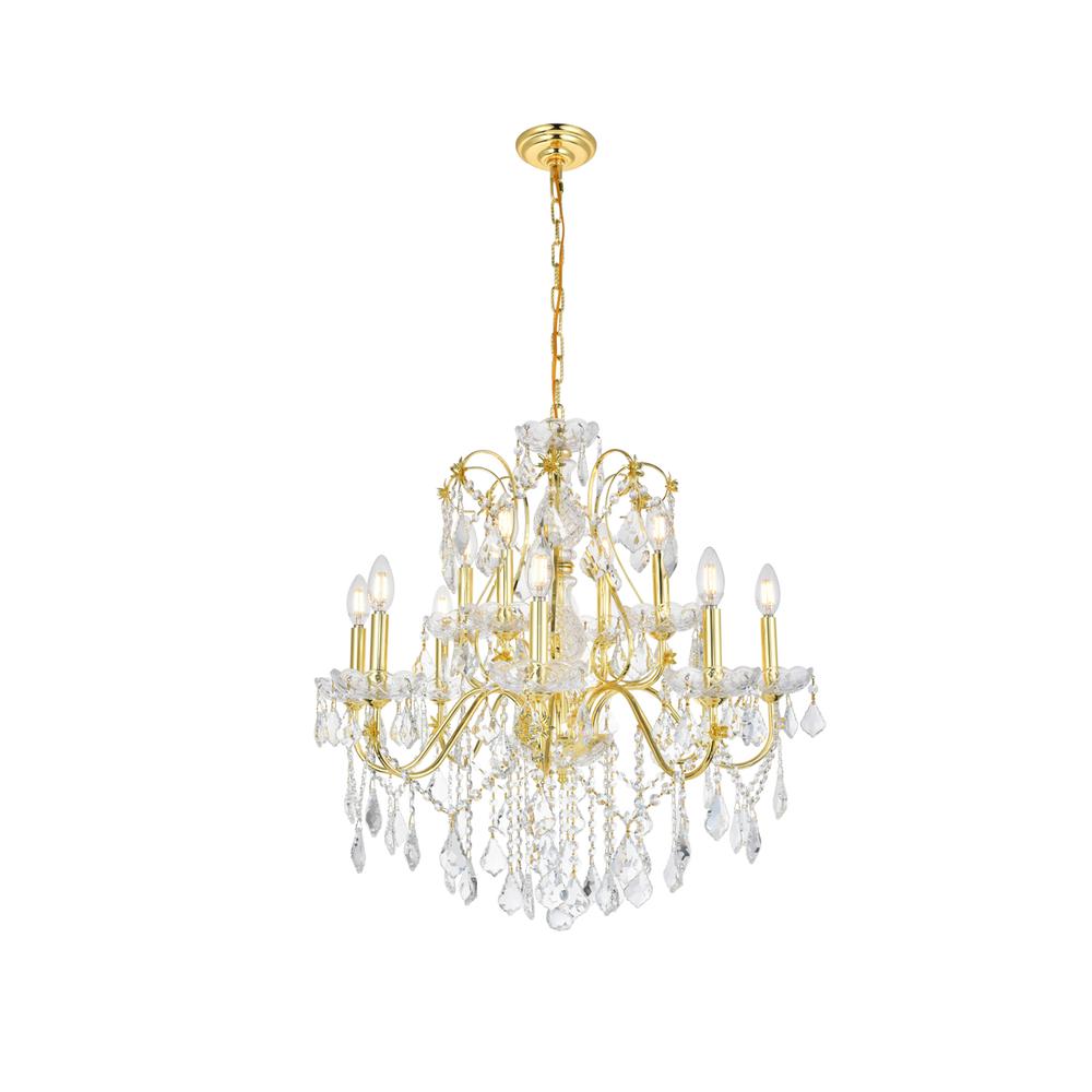St. Francis 12 light Gold Chandelier Clear Royal Cut Crystal. Picture 5