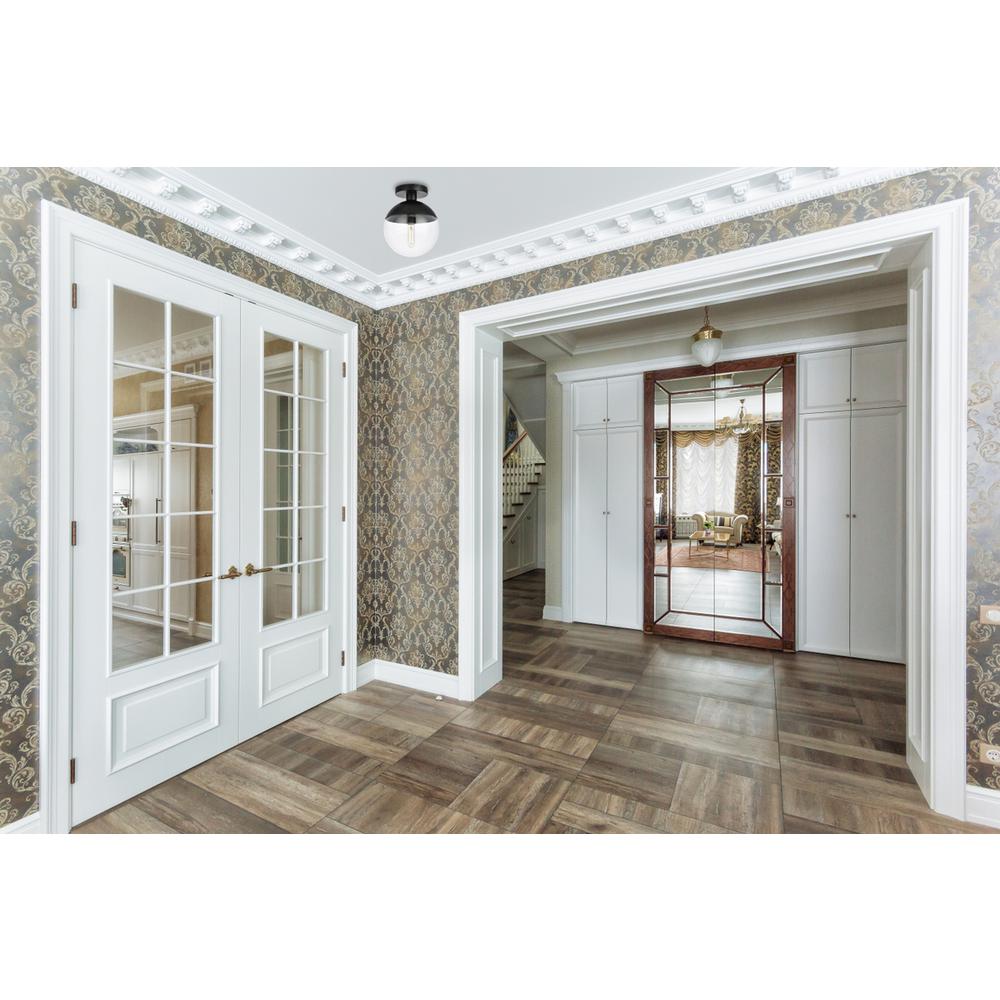 Eclipse 1 Light Black Flush Mount With Clear Glass. Picture 6