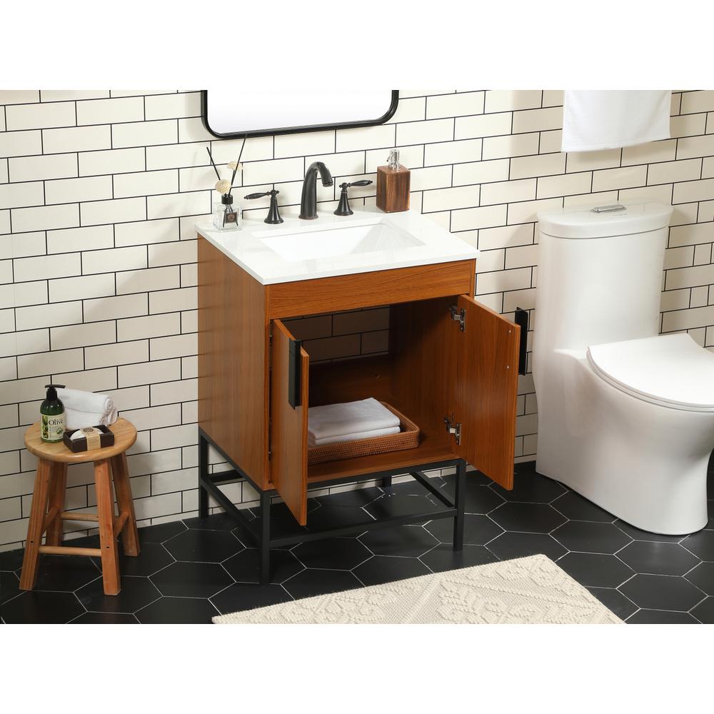 24 inch Single bathroom vanity in teak. Picture 3