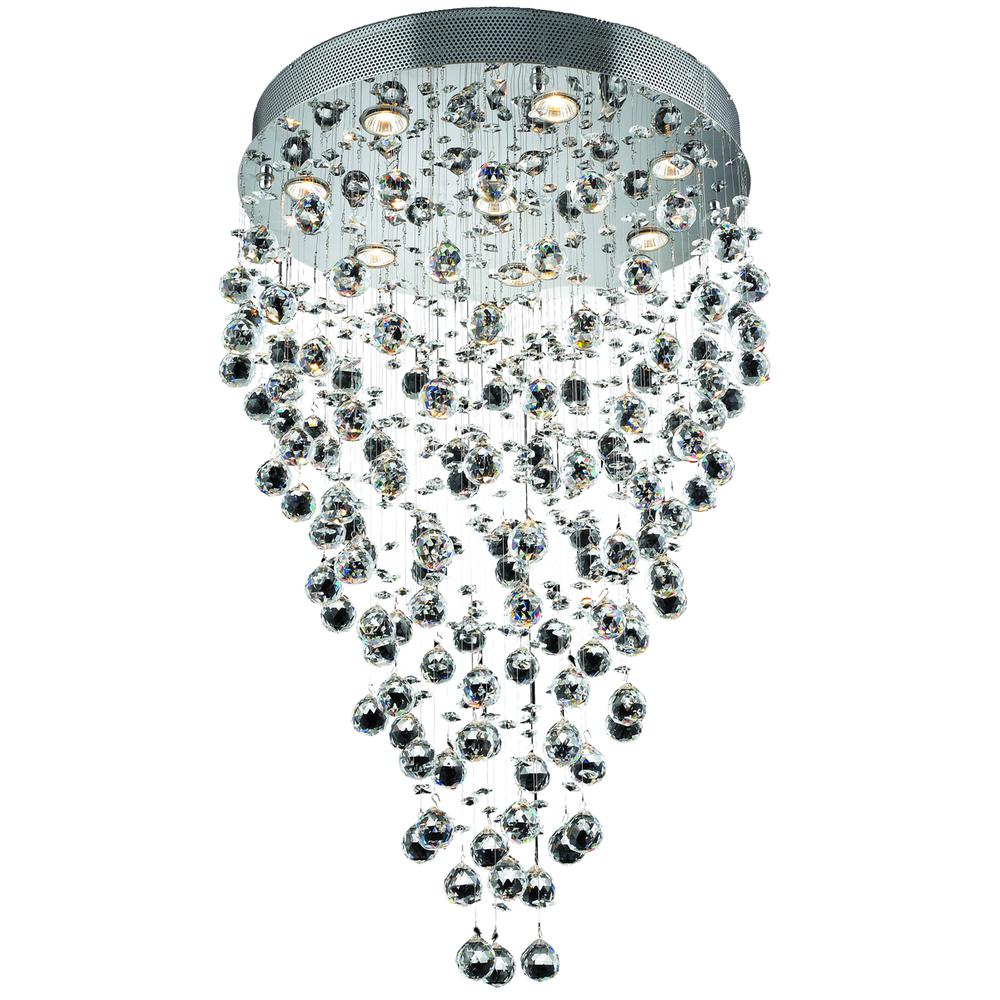 Galaxy 8 light Chrome Chandelier Clear Royal Cut Crystal. Picture 1