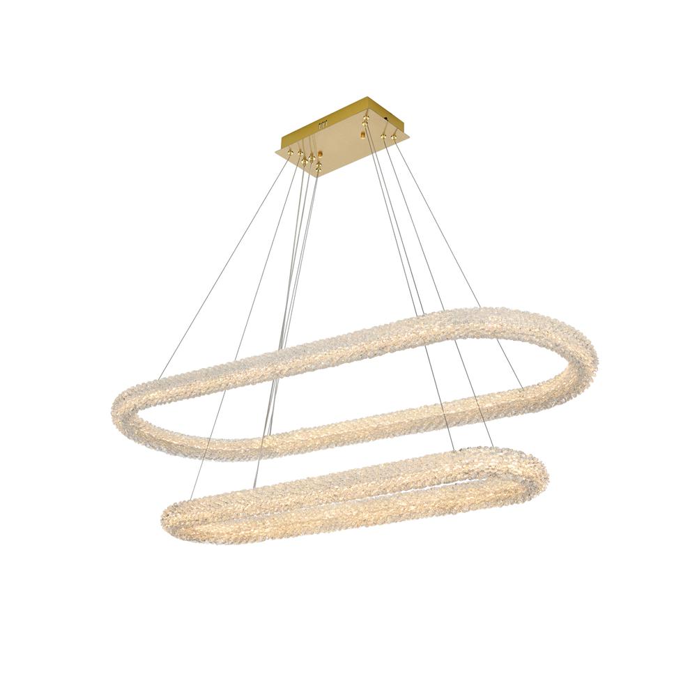 Bowen 51 inch Adjustable LED Chandelier in Satin Gold. Picture 1