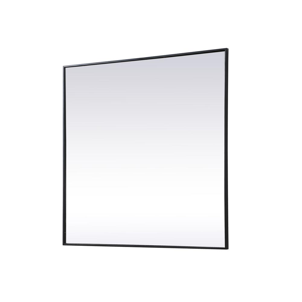 Metal Frame Square Mirror 42 inch in Black. Picture 7