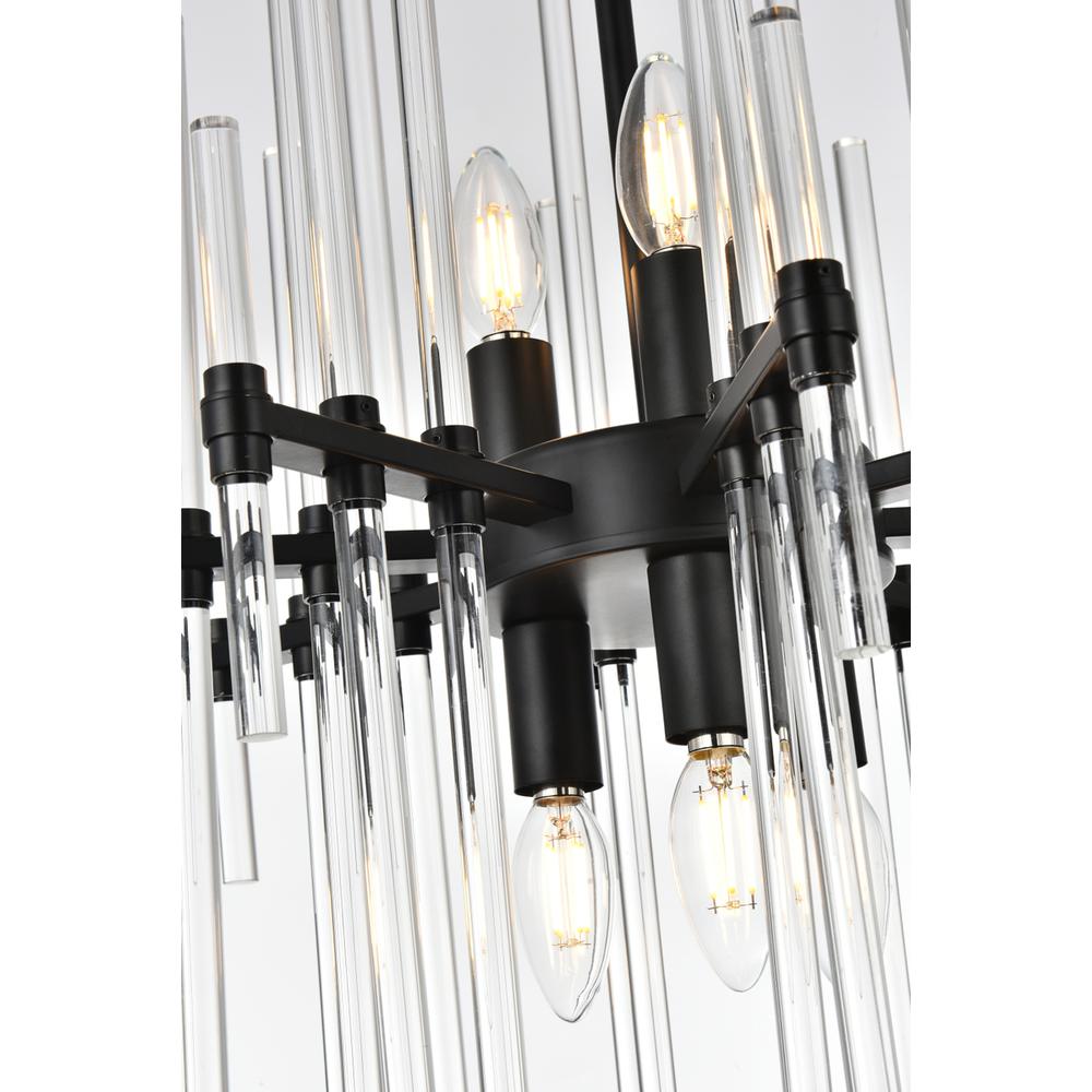 Sienna 17 inch crystal rod pendant in black. Picture 3