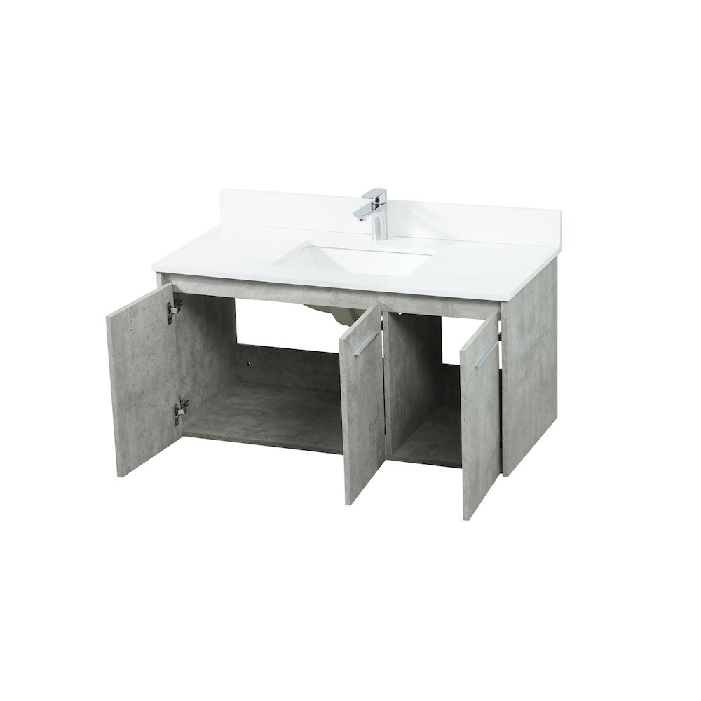 40 Inch Single Bathroom Vanity In Concrete Grey With Backsplash. Picture 10