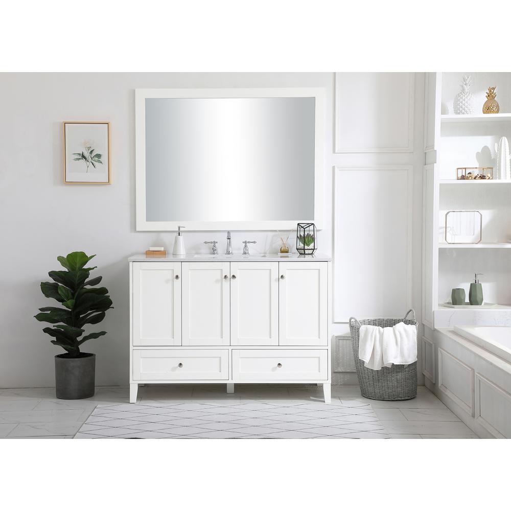 48 inch Single Bathroom Vanity in White. Picture 6