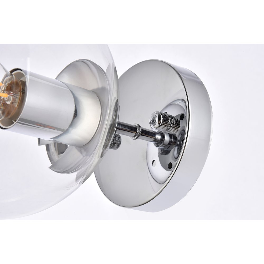 Mimi Six Inch Dual Flush Mount And Bath Sconce In Chrome With Clear Glass. Picture 5
