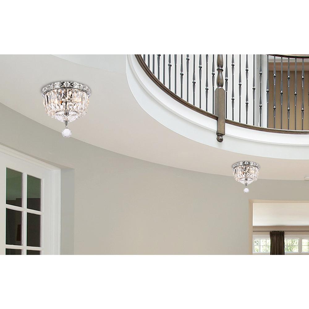 Tranquil 2 light Chrome Flush Mount Clear Royal Cut Crystal. Picture 8