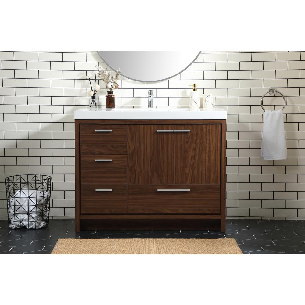 42 inch Single bathroom vanity in Walnut. Picture 14