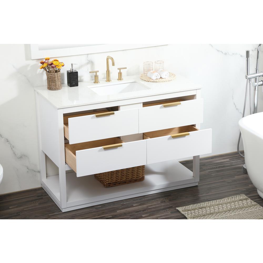 48 inch Single bathroom vanity in white. Picture 3