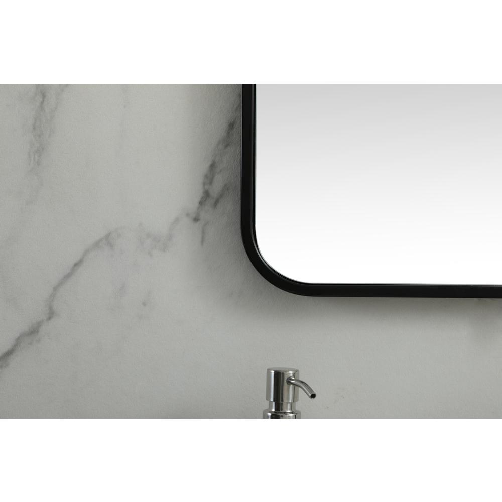 Soft corner metal square mirror 24x24 inch in Black. Picture 5