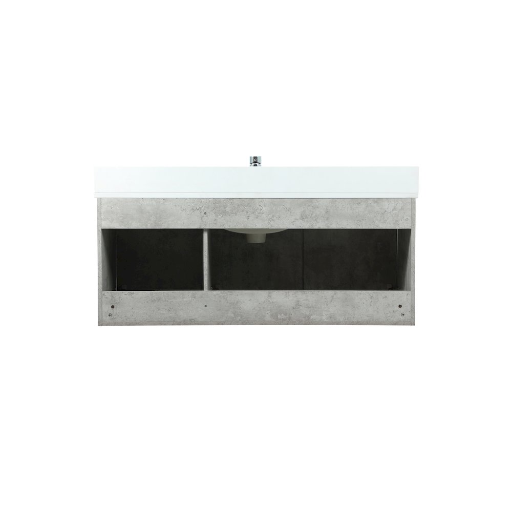 48 Inch Single Bathroom Vanity In Concrete Grey With Backsplash. Picture 16